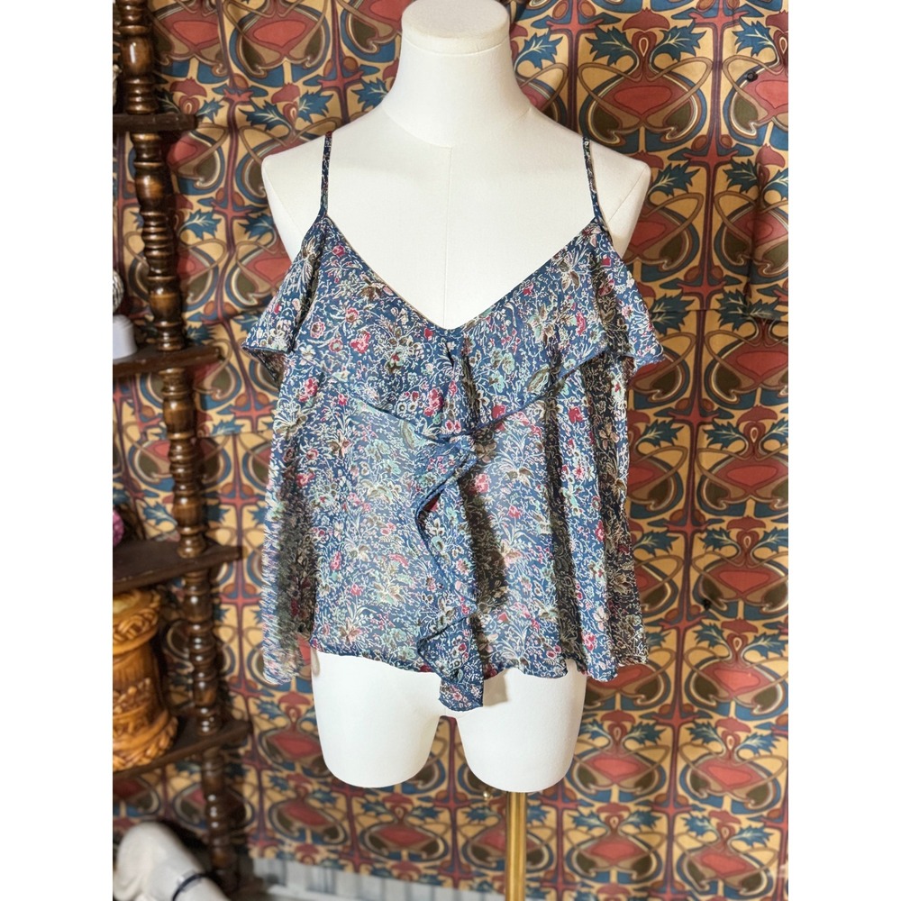 About A Girl Los Angeles Floral Ruffle Cami Top Womens XL